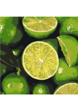 Malowanie po numerach - Soczysta limonka 25x25cm