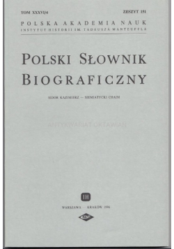 Polski Słownik Biograficzny Zeszyt 151