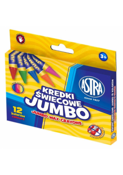 Kredki świecowe Jumbo 12 kolorów ASTRA