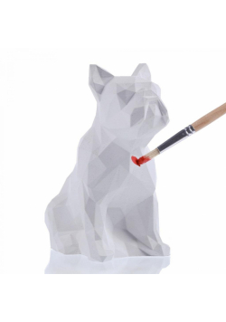 Figurka do pomalowania - Bulldog Low Poly 15cm