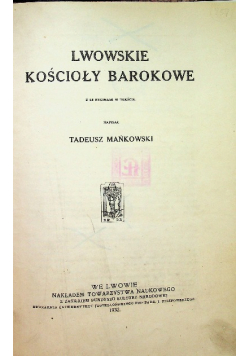 Lwowskie kościoły barokowe 1932