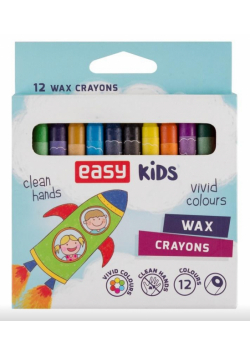 Kredki świecowe 12 kolorów EASY