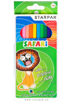 Kredki ołówkowe 12 kolorów Safari
