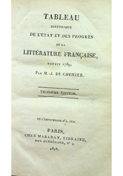 Tableau historique de l etat et des progres 1818 r.