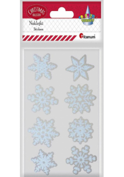Naklejki foliowe płatki śniegu 16szt