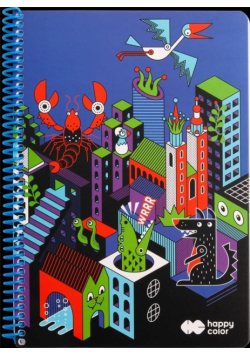 Kołonotatnik B5/80K kratka Me&City 2 HAPPY COLOR