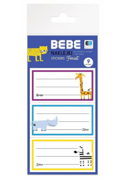 Naklejki na zeszyty BB Kids 9 sztuk 12 blistrów
