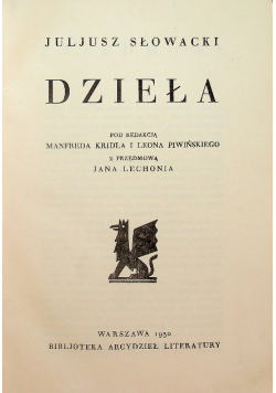 Słowacki Dzieła tom 1 i 2 1930 r.