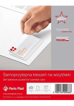 Kieszeń samoprzylepna na wizytówki 100x60mm