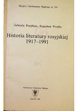 Historia literatury rosyjskiej 1917 1991