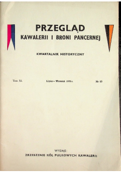 Przegląd kawalerii i broni pancernej nr 85 tom XI