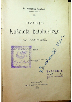 Dzieje Kościoła Katolickiego w zarysie, tom I, 1902 r.
