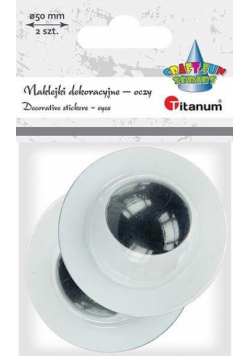 Oczy samoprzylepne bez rzęs 50 mm okrągłe 2szt