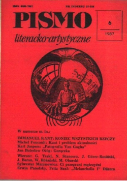 Pismo literacko - artystyczne 6 / 1987