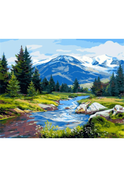 Malowanie po numerach- Szwajcarski potok 40x50cm