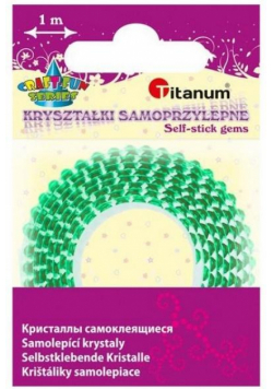 Taśma z kryształkami samoprzylepna 12mmx1m zielona