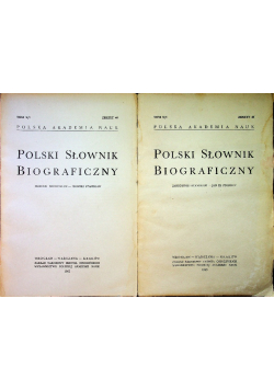 Polski słownik biograficzny Tom X Zeszyt 44 i 46