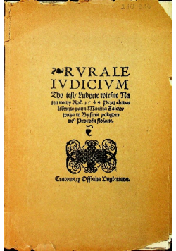Ludycje wiesne Zabytek literatury ludowej z połowy XVI wieku