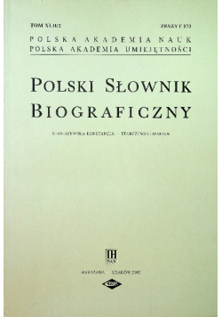 Polski Słownik Biograficzny Zeszyt 173