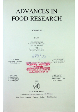 Advances in Food Research Volume 27