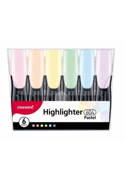 Zakreślacz 604 komplet 6szt Pastel MONAMI