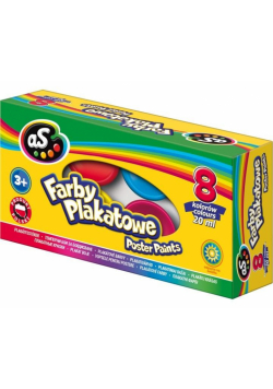 Farby plakatowe 8 kolorów 20ml AS