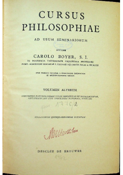Cursus Philosophiae Volumen Alterum