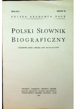 Polski słownik biograficzny Tom XX / 3 Zeszyt 86