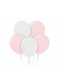 Balony B&C pastelowe różowe i białe 50szt