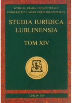 Studia Iuridica Lublinensia t XIV