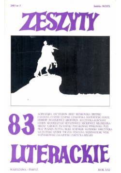 Zeszyty Literackie 83 Nr 3 / 2003