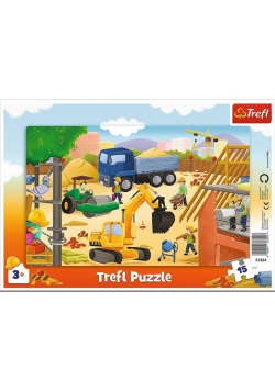 Puzzle ramkowe 15 Na budowie TREFL