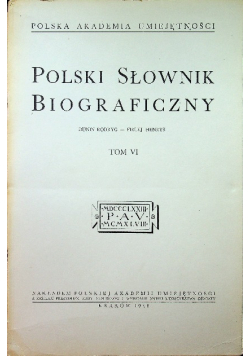 Polski Słownik Biograficzny tom VI reprint z 1948 r