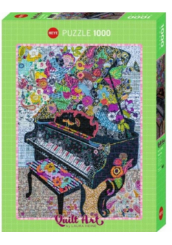 Puzzle 1000 Quilt Art, Fortepian, Laura Heine