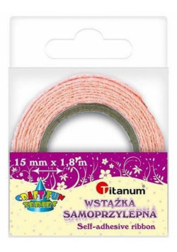 Wstążka bawełniana koronka 15mmx1,8m pudroworóżowa