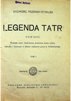 Legenda Tatr Tom I do III 1927 r.