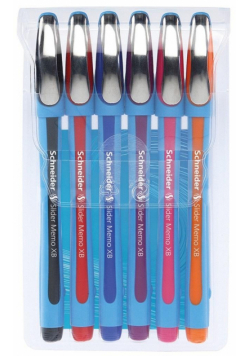 Długopisy Slider Memo XB 6 kolorów