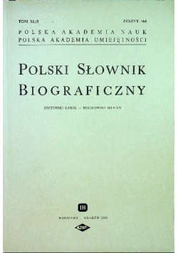 Polski słownik biograficzny Zeszyt  164