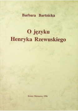 O języku Henryka Rzewuskiego