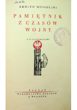 Pamiętnik z czasów wojny 1931 r.