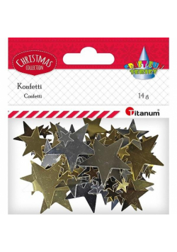 Konfetti Gwiazdki 14g złote, srebrne