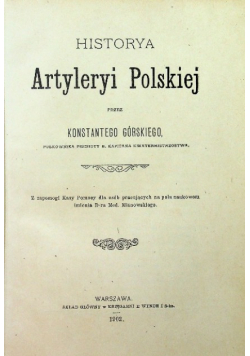 Artyleryi Polskiej reprint z 1902r