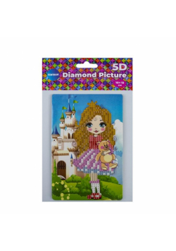 Diamentowa mozaika ze sztalugą - Dziewczynka 10x15