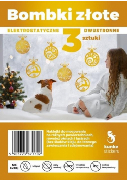 Bombki dwustronne elektrostatyczne złote 3szt
