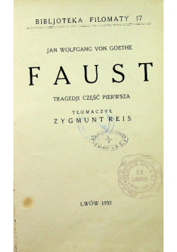 Faust Tragedji część pierwsza 1932 r.