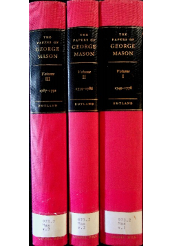 The papers of George Mason Volume I do III