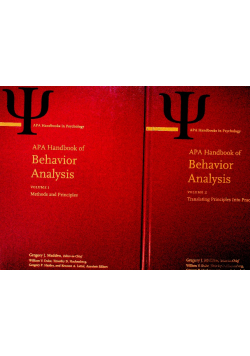 APA Handbook of Behavior Analysis tom 1 i 2