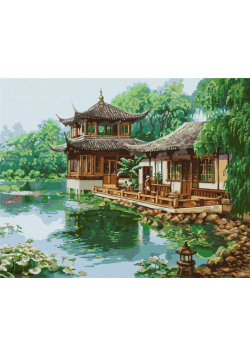 Malowanie po numerach - Chiński dom 40x50cm
