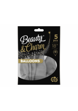 Balony Beauty&Charm pastelowe szare 46cm 5szt