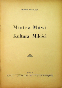 Mistrz mówi Kultura Miłości 1939 r.